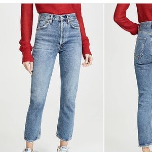 AGOLDE Riley High Rise Straight Crop Jeans
